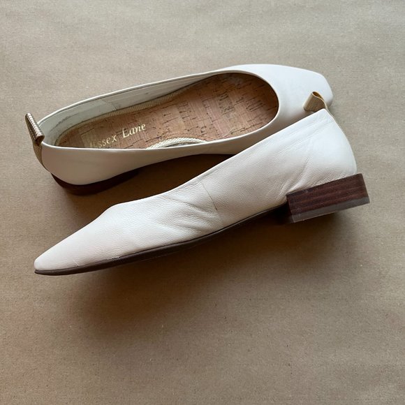 NEW Ivory Cream Essex Lane Square Toe Flats - Picture 4 of 4